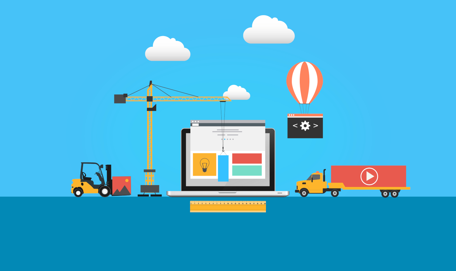 Imagem ilustrativa de construção de site